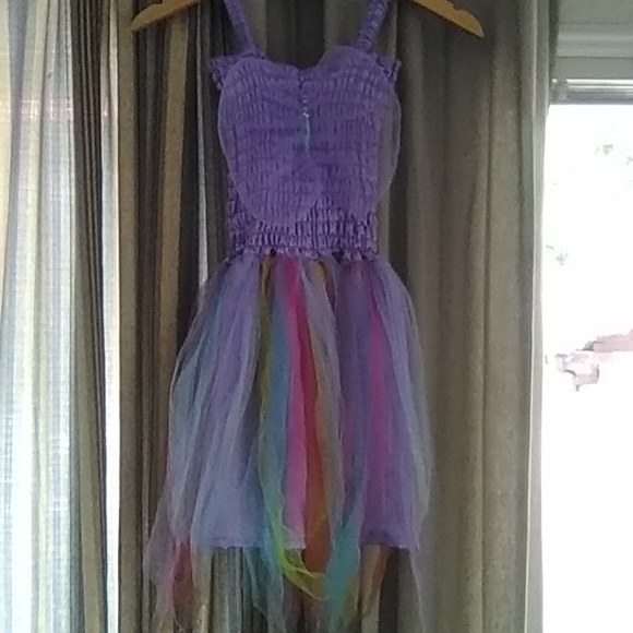 Girls fancy rainbow fairy dress size xl handmade - Picture 4 of 6